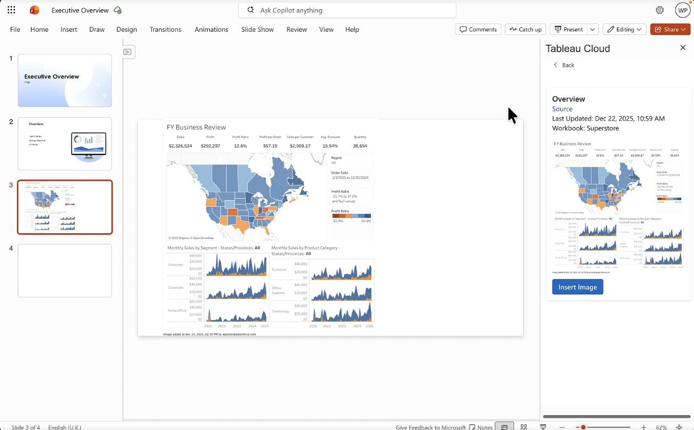 Tableau 2026.1 - Tableau 集成 Microsoft 365
